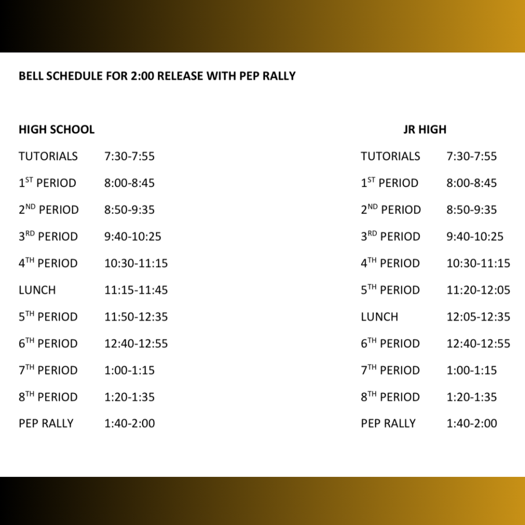 bell schedule