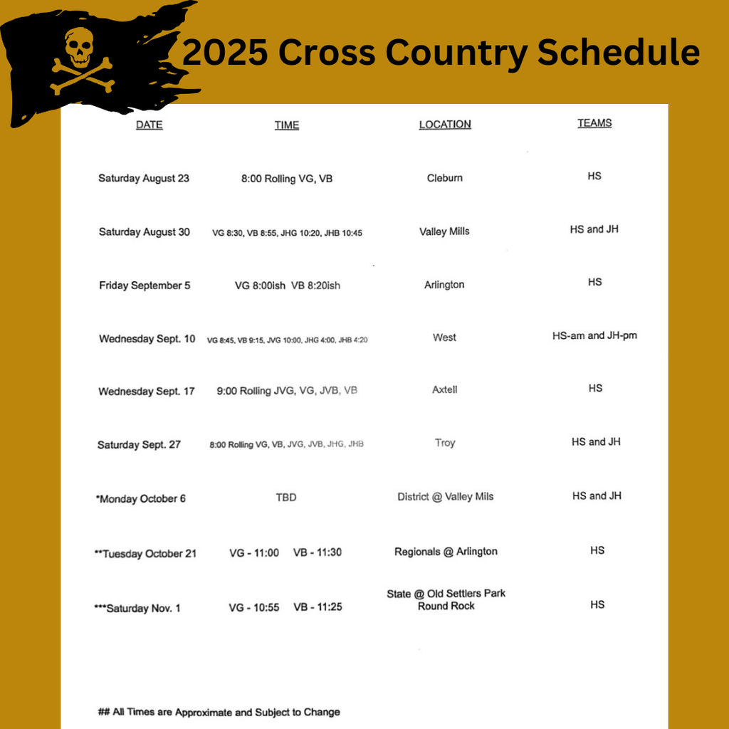 cc schedule
