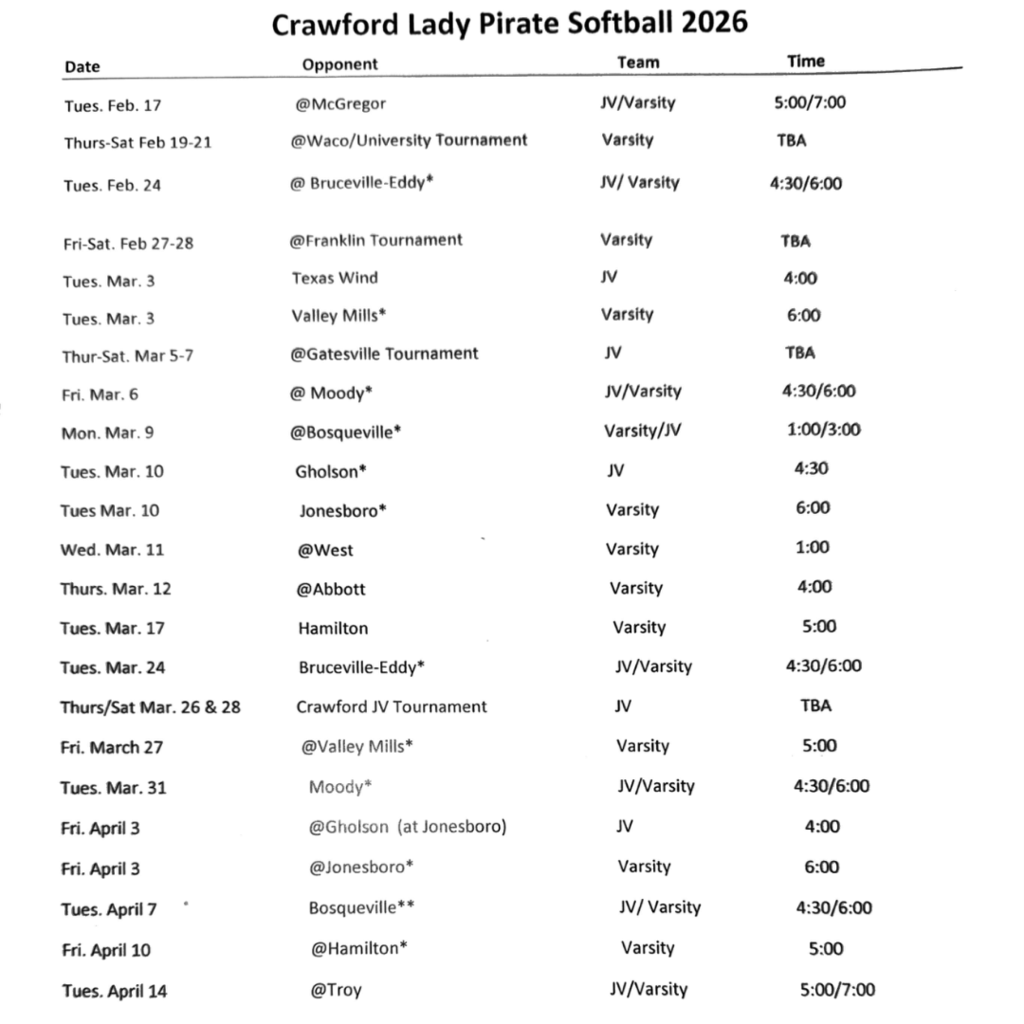 sb schedule