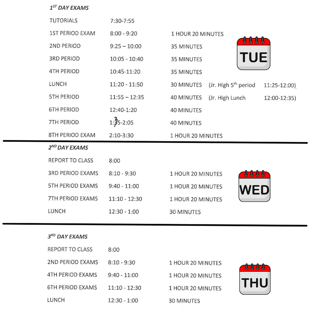 exam schedule