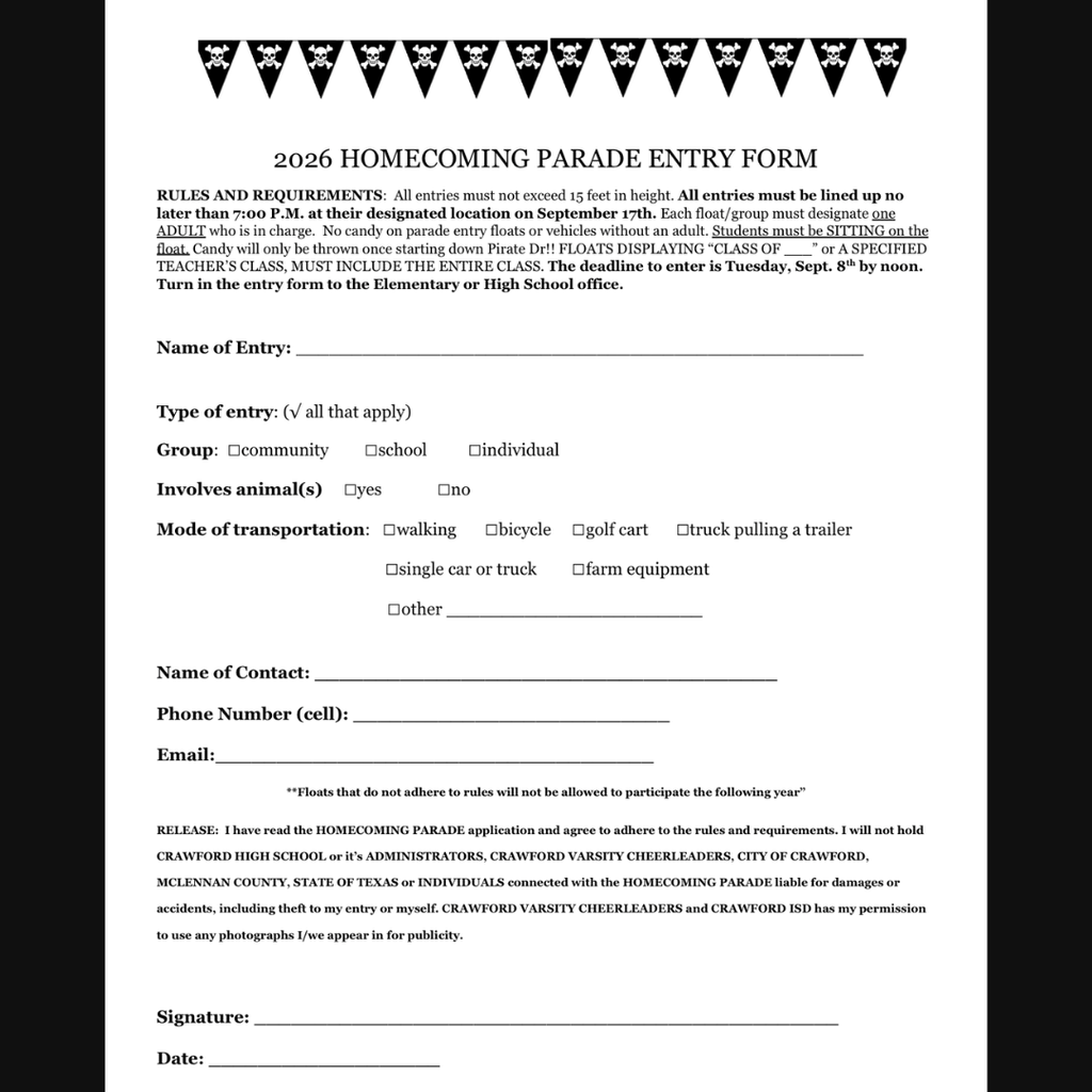 entry form