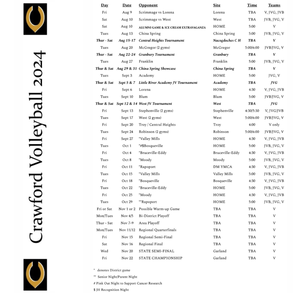 vb schedule