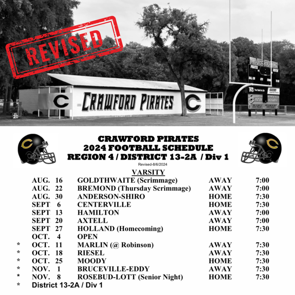 revised schedule