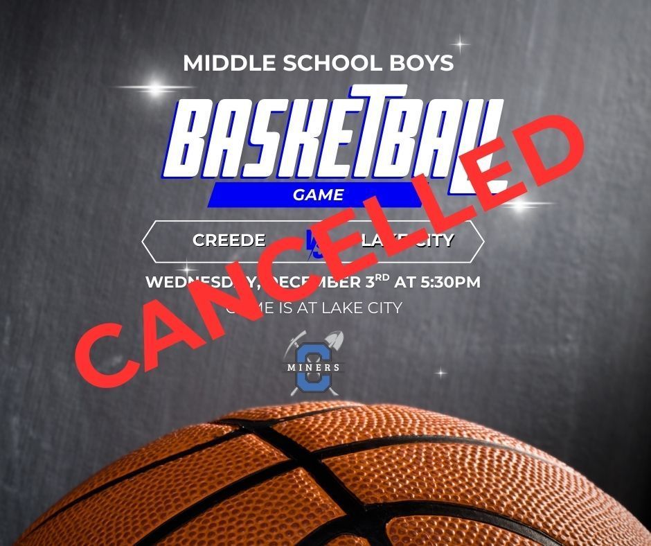 Tomorrow's Middle School Basketball Game is Cancelled