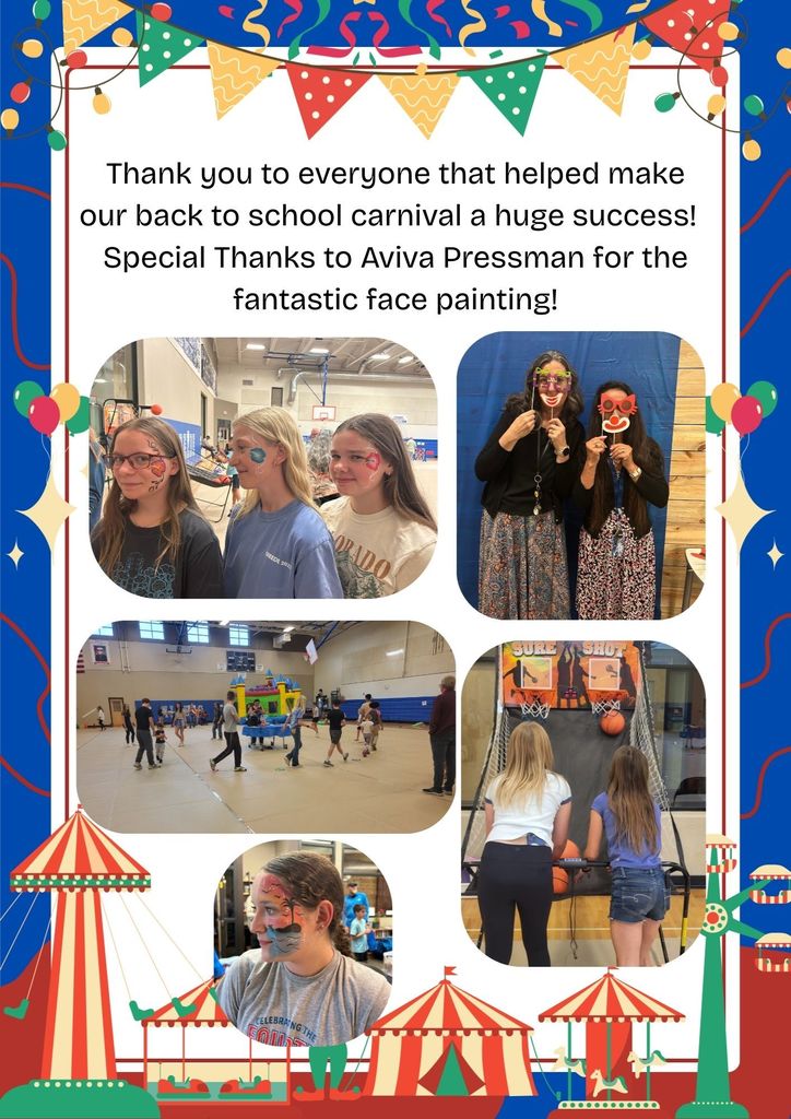 Thank you to everyone that helped Make are back to school carnival a huge success!  Special Thanks to Aviva Pressman for the fantastic face painting!
