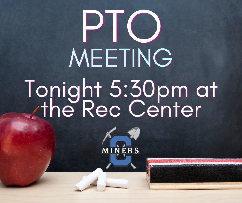 PTO Meeting tonight 5:30pm at the Rec Center.  September 10th, 2025