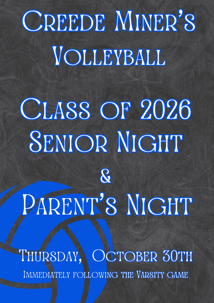 Parent and Senior night immediately following the volleyball game on Thursday, October 30th.