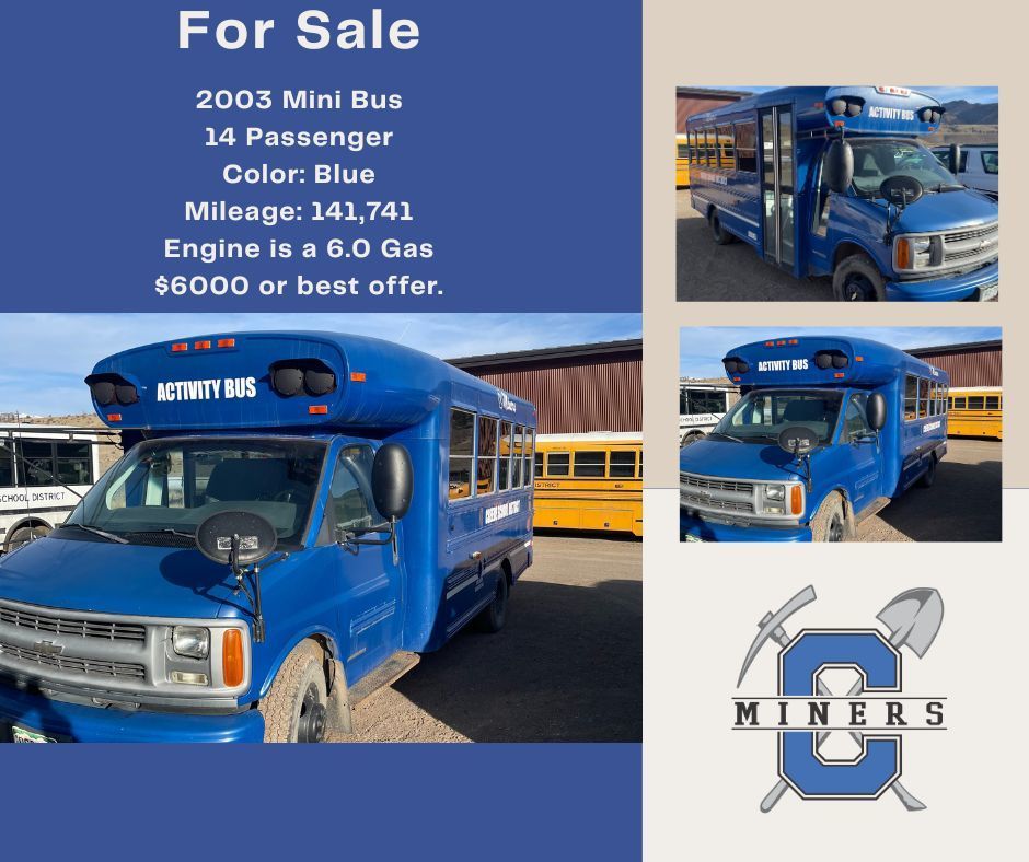 2003 Mini Bus 14 Passenger Color: Blue Mileage: 141,741 Engine is a 6.0 Gas $6000 or best offer.
