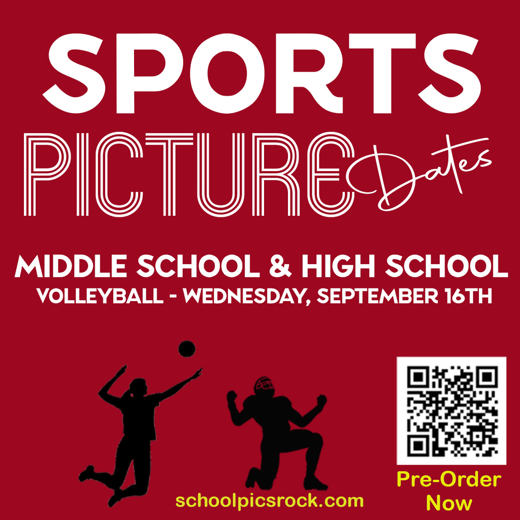 Volleyball team and individual pictures are Wednesday, September 16th
