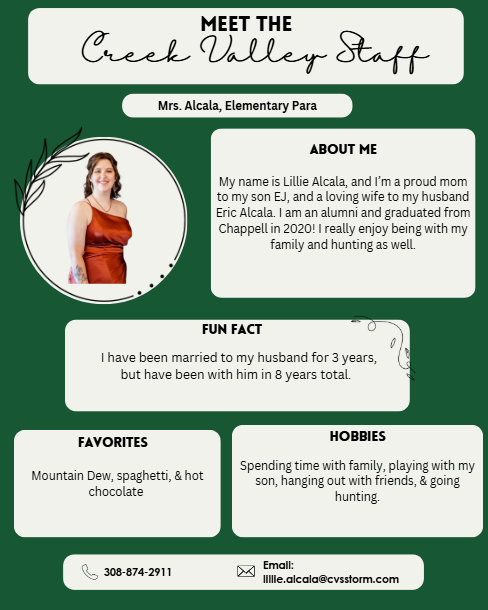 Creek Valley Schools Staff Spotlight featuring Mrs. Alcala, CVELC Para
