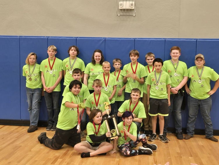 Creek Valley Middle School with their second place trophy  