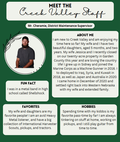 Creek Valley Schools Staff Spotlight featuring Mr. Cheramie, District Maintenance Supervisor