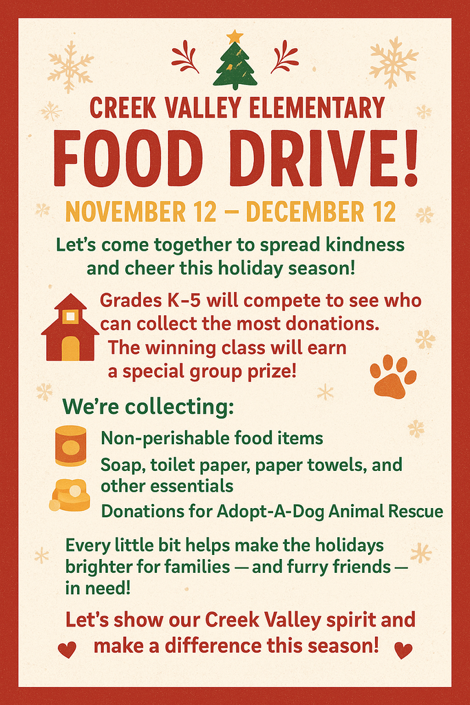 Food Drive information asking for donations for non perishable food items, soap, toilet paper, etc