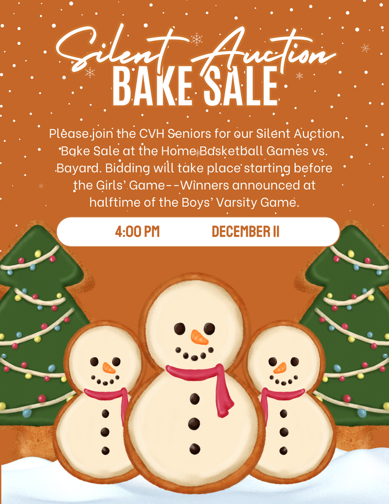 Silent Auction Bake Sale Flyer- December 11 from 4-7 pm