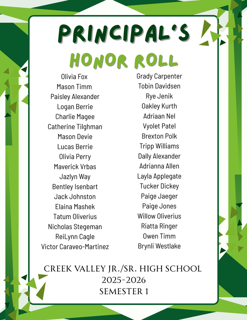 Principal's  Honor Roll