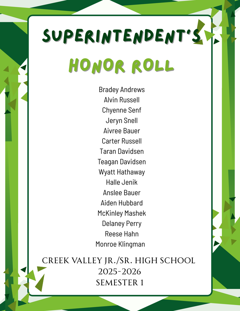 Superintendent's Honor Roll List