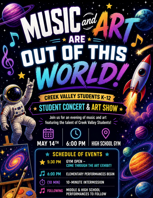 Concert and Art Show for K-12 students, May 14th