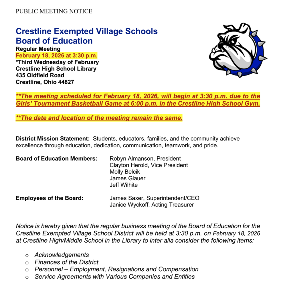 CEVSD - Public Notice