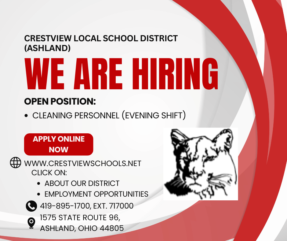 We Are Hiring - Cleaning Personnel (Eve. Shift)
