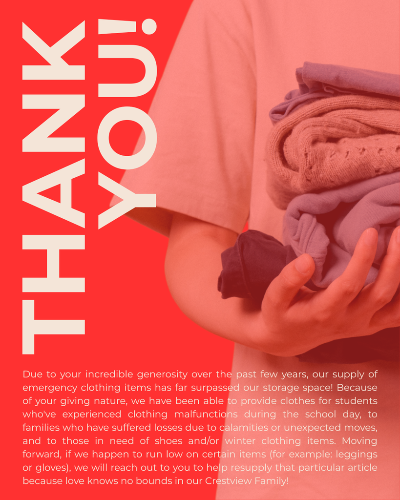 Clothing Donation Thank You graphic