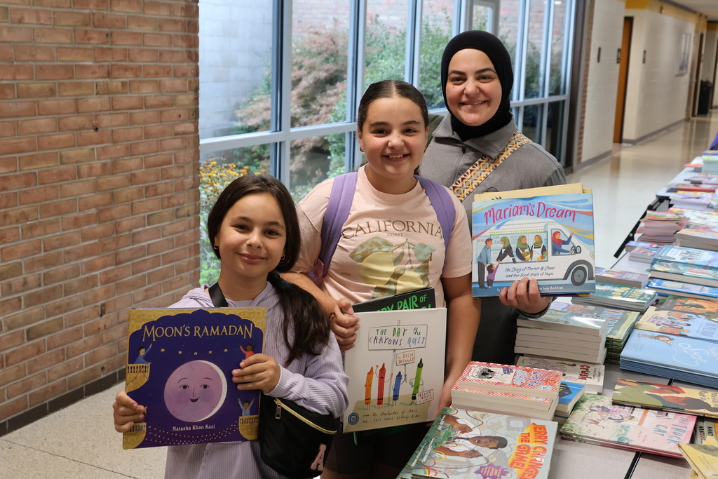 Students with books