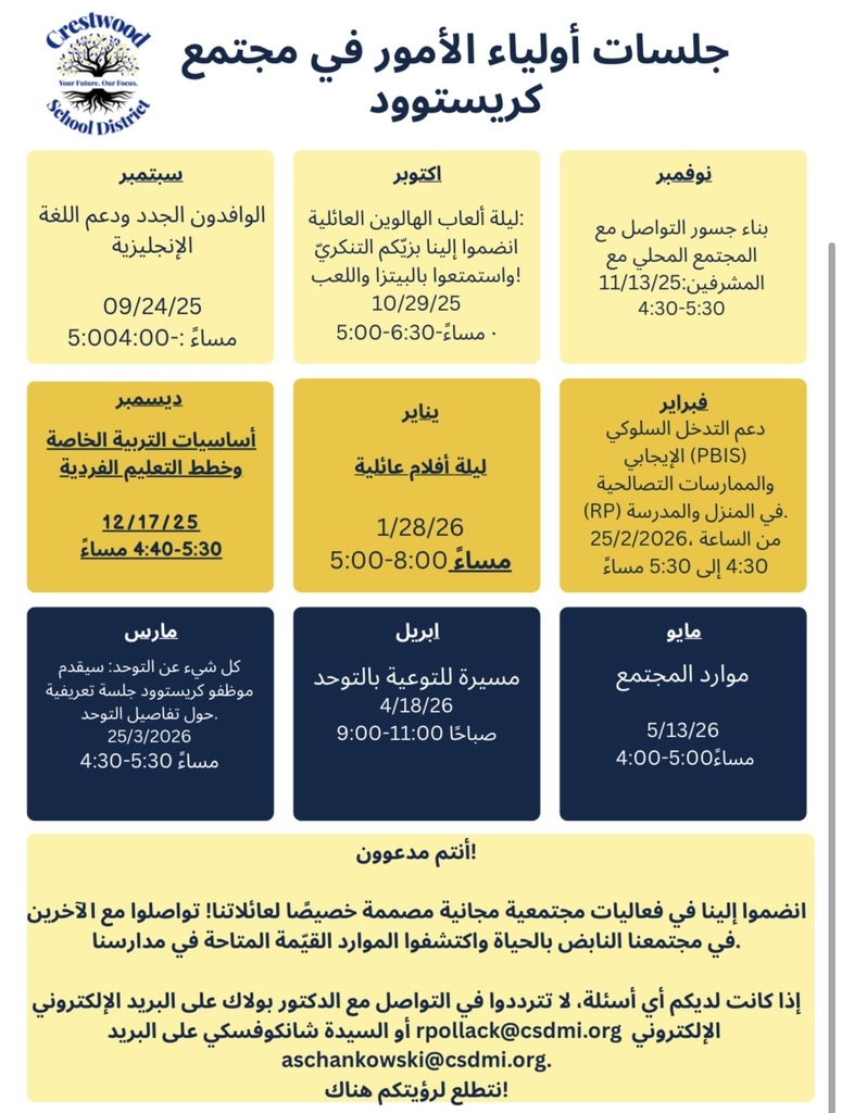 Community Parent Sessions- Arabic 