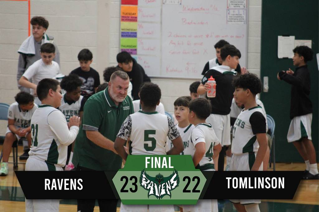 7th Grade pulls off a 23–22 victory over Tomlinson.