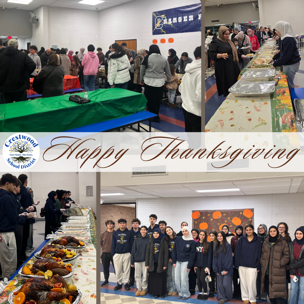 Happy Thanksgiving pictures from the immigrant Thanksgiving. Two pictures of families getting food and two pictures of volunteers serving food.