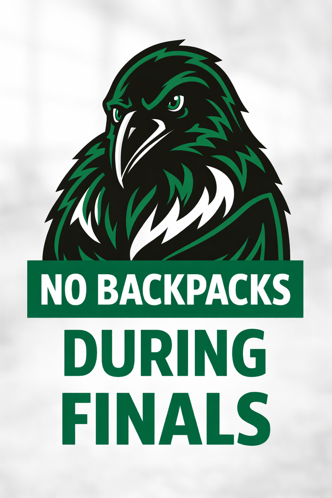 No backpacks during final exams. 