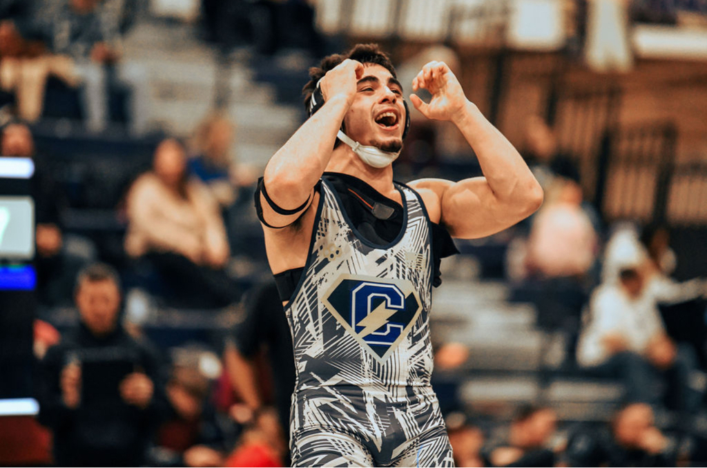 Oseili celebrates victory after winning third place