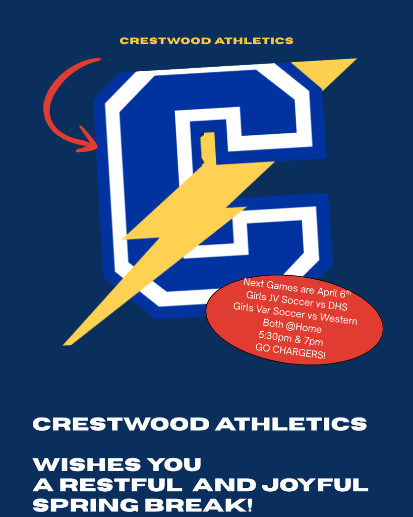 Post Saying Enjoy your Spring Break! also has Update for next Girls soccer game on April 6th at home.  JV at 5:30 and Varsity at 7pm