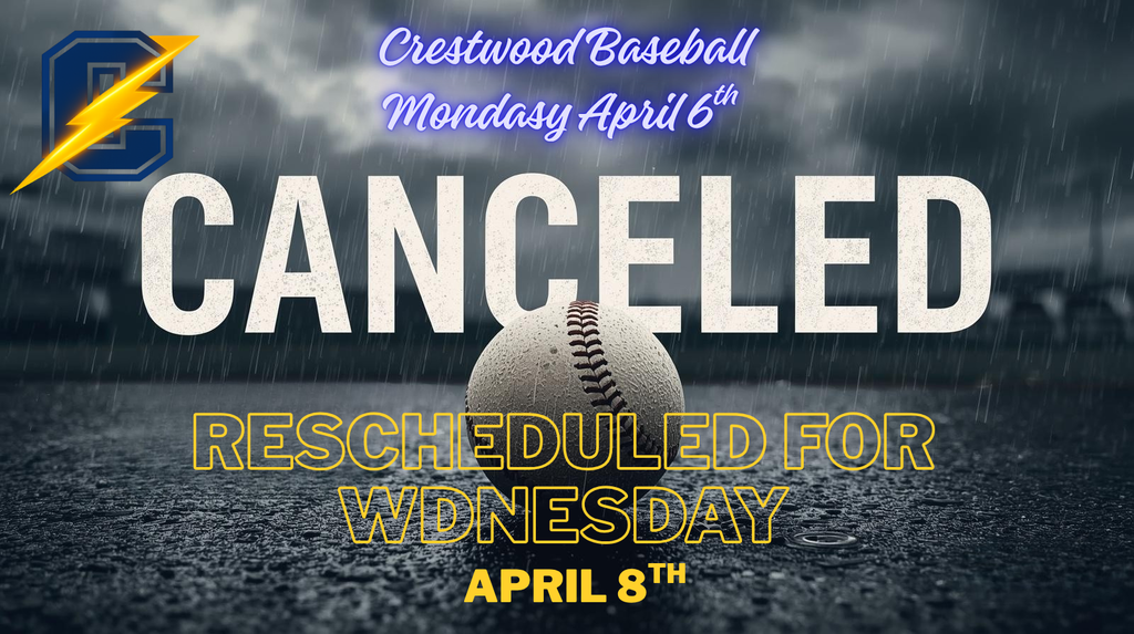 Baseball Game Canceled for today April 6th.  Make up game will be on Wednesday April 8th 