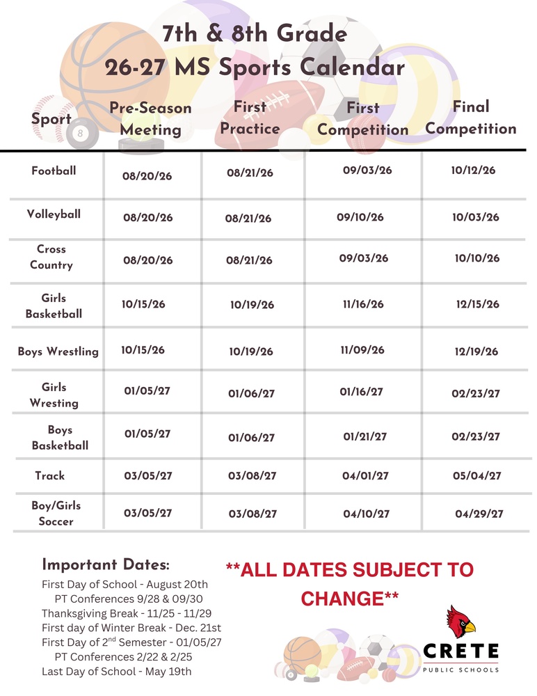26-27 MS Sports Calendar
