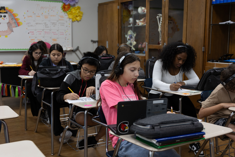 Middle School Students Working