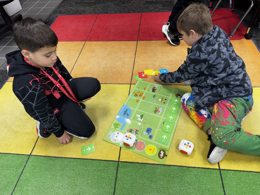 Students working on a project. 