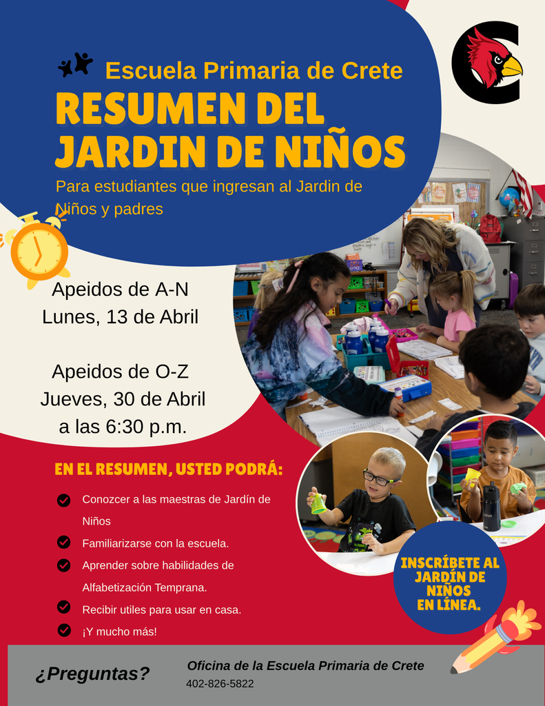 Kindergarten Round-Up - Monday April 13th or Thursday,  April 30th at 6:30 p.m.