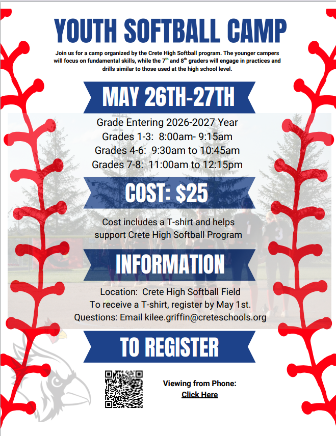 Youth Softball camp flyer english