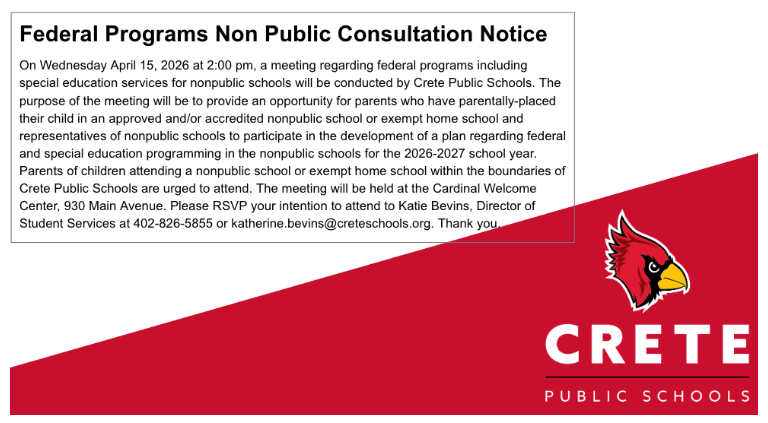 Federal Programs Non Public Consultation Notice