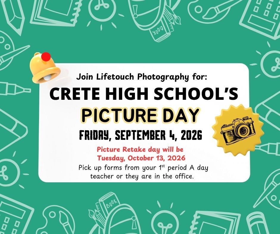 Don't Forget!! Picture Day is Friday, September 4, 2026