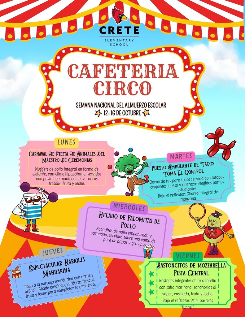 Flyer for National School Lunch Week in Spanish.