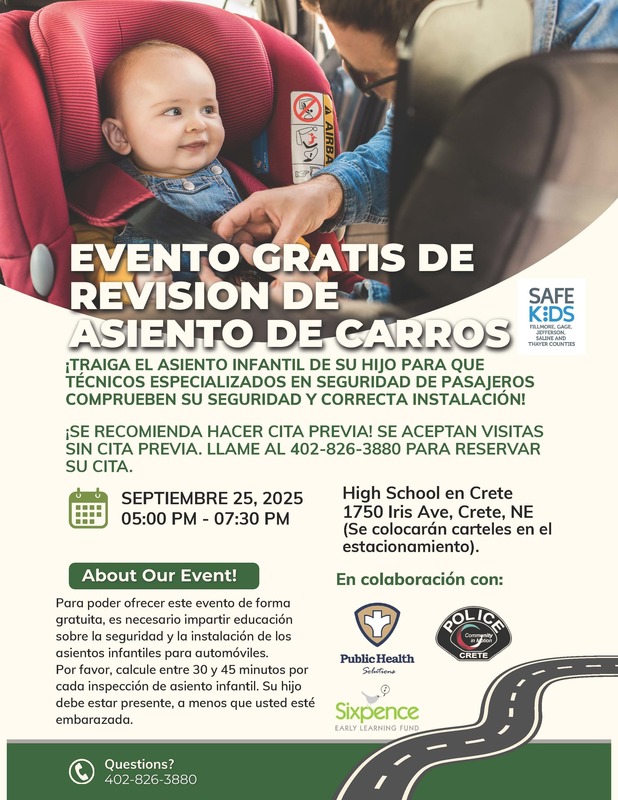 Free Car Seat Check Event- Spanish