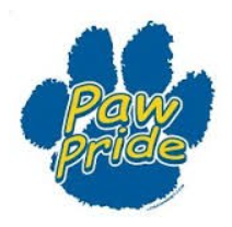 Cougar paw with the words paw pride