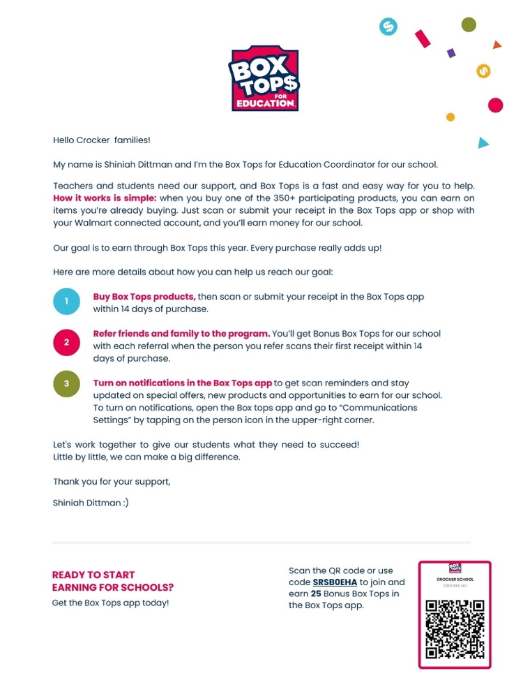 Box Top Instructions