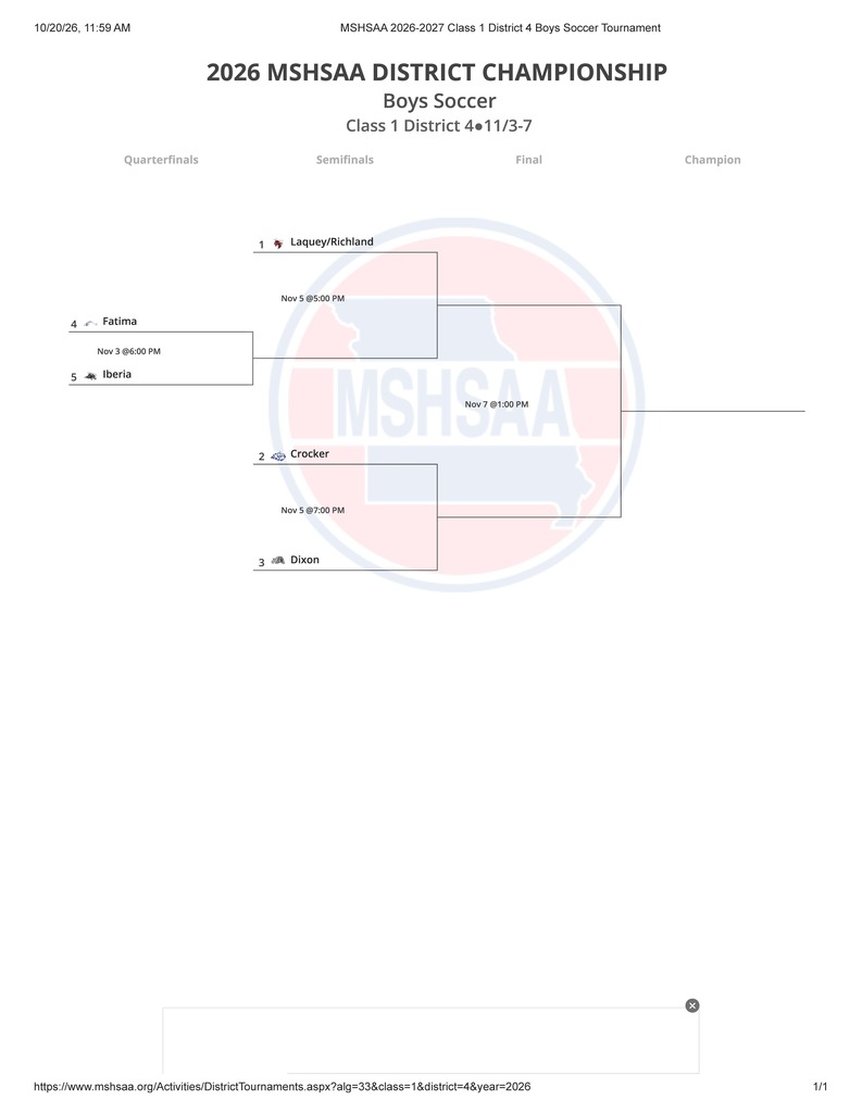 2026 Boys Soccer Districts