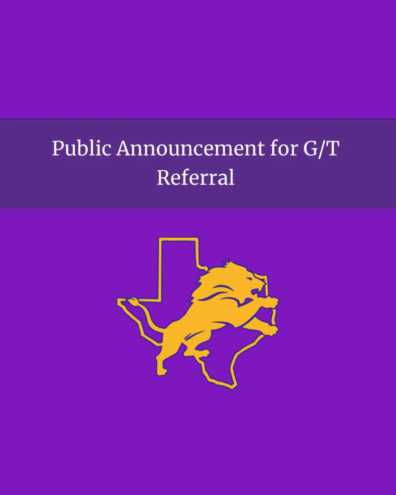 Public Announcement for G/T Referral
