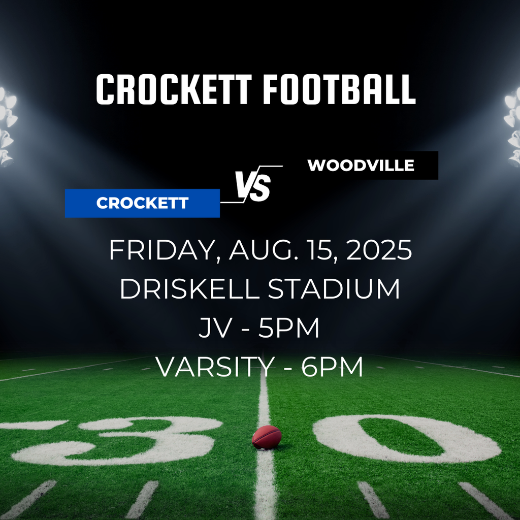 JV/V Football 8/15/25 @ Driskell Stadium starting 5pm