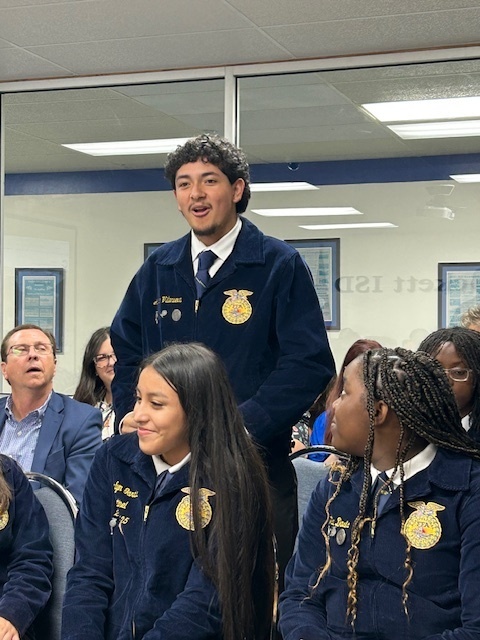 Crockett FFA recognized  at the board meeting August 18, 2025.
