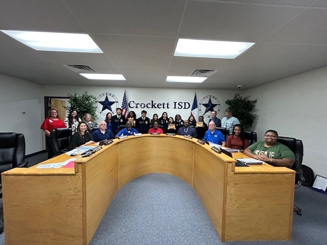 Crockett FFA recognized  at the board meeting August 18, 2025.