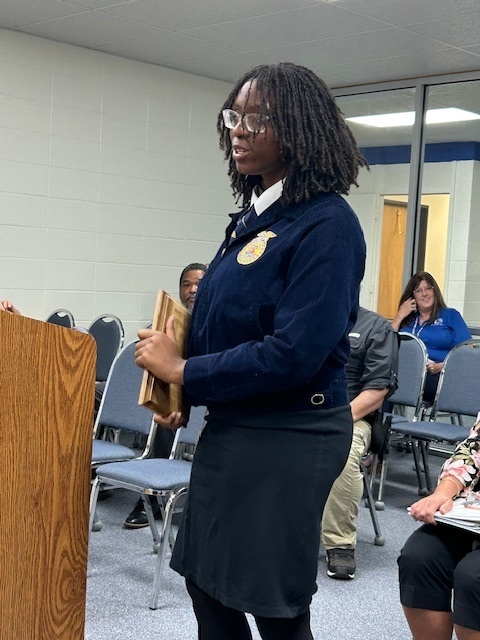 Crockett FFA recognized  at the board meeting August 18, 2025.
