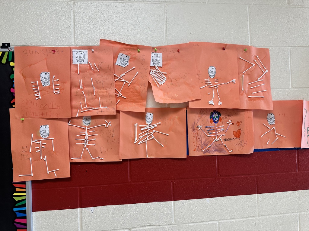 Crockett 1st Grade Science class were learning about bones this week and created masterpieces of skeletons.